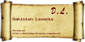 Dahinten Levente névjegykártya